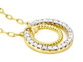 White Lab-Grown Diamond G-H VS 18K Yellow Gold Over Sterling Silver Station Necklace 0.75ctw