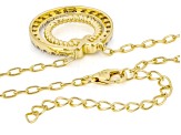 White Lab-Grown Diamond G-H VS 18K Yellow Gold Over Sterling Silver Station Necklace 0.75ctw