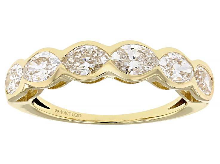 Oval White Lab-Grown Diamond H SI1 10K Yellow Gold Ring 2.00ctw