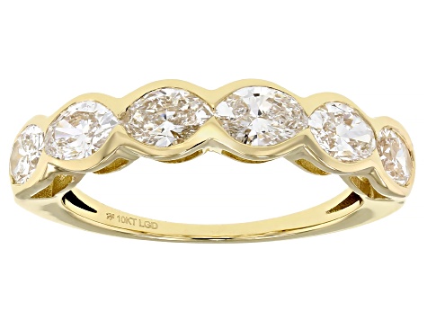 Oval White Lab-Grown Diamond H SI1 10K Yellow Gold Ring 2.00ctw