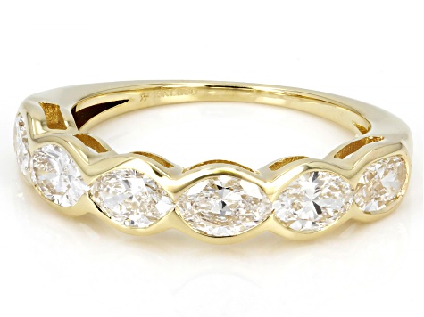 Oval White Lab-Grown Diamond H SI1 10K Yellow Gold Ring 2.00ctw