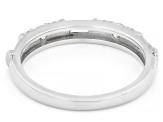 Round and Baguette White Lab-Grown Diamond H SI1 10K White Gold Ring 0.50ctw