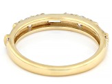 Round and Baguette White Lab-Grown Diamond H SI1 10K Yellow Gold Ring 0.50ctw