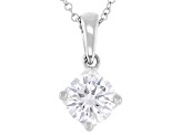 Certified White Lab-Grown Diamond G SI2 10K WG Tulip Setting Solitaire Pendant With Chain 1.00ct