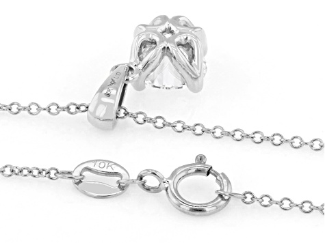 Certified White Lab-Grown Diamond G SI2 10K WG Tulip Setting Solitaire Pendant With Chain 1.00ct