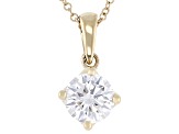 Certified White Lab-Grown Diamond G SI2 10K YG Tulip Setting Solitaire Pendant With Chain 1.00ct