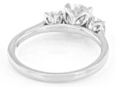 Certified White Lab-Grown Diamond G SI2 10K WG Tulip Setting 3-Stone Ring 1.50ctw