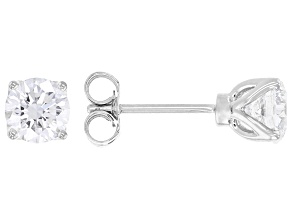 Certified White Lab-Grown Diamond G SI2 10K WG Tulip Setting Solitaire Stud Earrings 1.50ctw