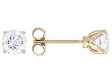 Certified White Lab-Grown Diamond G SI2 10K YG Tulip Setting Solitaire Stud Earrings 1.50ctw