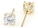 Certified White Lab-Grown Diamond G SI2 10K YG Tulip Setting Solitaire Stud Earrings 1.50ctw