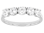 White Lab-Grown Diamond G SI2 10K White Gold Tulip Setting Band Ring 1.00ctw