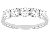 White Lab-Grown Diamond G SI2 10K White Gold Tulip Setting Band Ring 1.00ctw