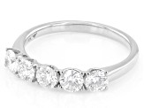 White Lab-Grown Diamond G SI2 10K White Gold Tulip Setting Band Ring 1.00ctw