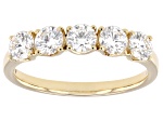 White Lab-Grown Diamond G SI2 10K Yellow Gold Tulip Setting Band Ring 1.00ctw