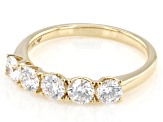 White Lab-Grown Diamond G SI2 10K Yellow Gold Tulip Setting Band Ring 1.00ctw