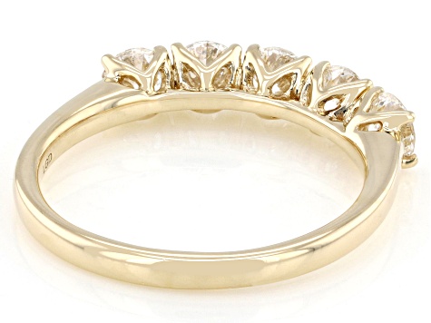 White Lab-Grown Diamond G SI2 10K Yellow Gold Tulip Setting Band Ring 1.00ctw