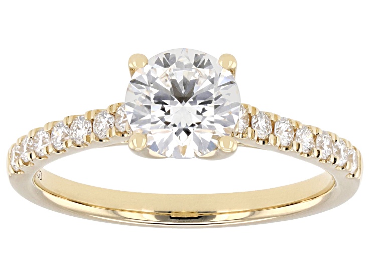 Certified White Lab-Grown Diamond G SI2 10K Yellow Gold Ring 1.25ctw