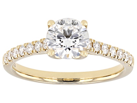 Certified White Lab-Grown Diamond G SI2 10K Yellow Gold Ring 1.25ctw