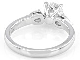 Certified Round and Pear Shape Lab-Grown Diamond G SI2 10K White Gold 3-Stone Ring 1.30ctw