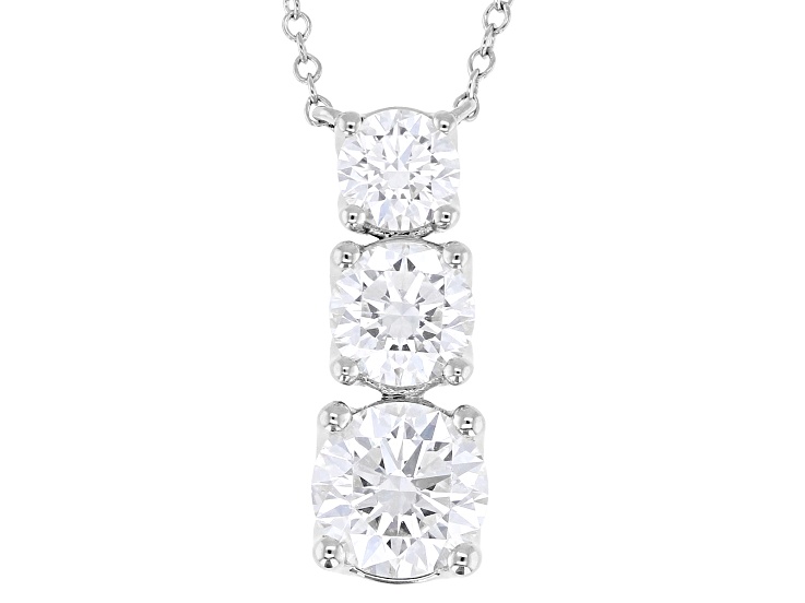 Certified White Lab-Grown Diamond G SI2 10K White Gold Tulip Setting Station Necklace 2.00ctw
