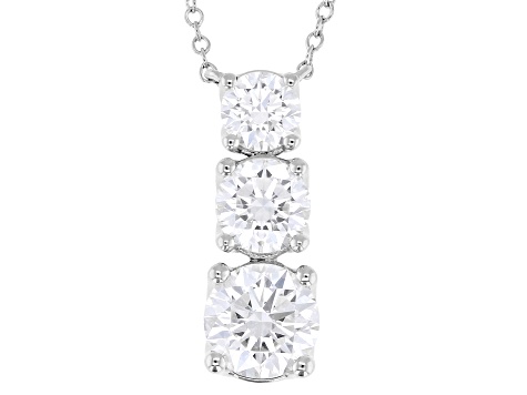 Certified White Lab-Grown Diamond G SI2 10K White Gold Tulip Setting Station Necklace 2.00ctw