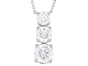 Certified White Lab-Grown Diamond G SI2 10K White Gold Tulip Setting Station Necklace 2.00ctw
