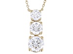 Certified White Lab-Grown Diamond G SI2 10K Yellow Gold Tulip Setting Station Necklace 2.00ctw