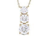 Certified White Lab-Grown Diamond G SI2 10K Yellow Gold Tulip Setting Station Necklace 2.00ctw