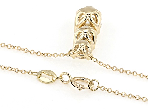 Certified White Lab-Grown Diamond G SI2 10K Yellow Gold Tulip Setting Station Necklace 2.00ctw