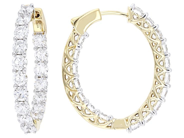 White Lab-Grown Diamond H SI 14K Yellow Gold Over Sterling Silver