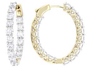 White Lab-Grown Diamond H SI 14K Yellow Gold Over Sterling Silver Inside-Out Hoop Earrings 5.00ctw