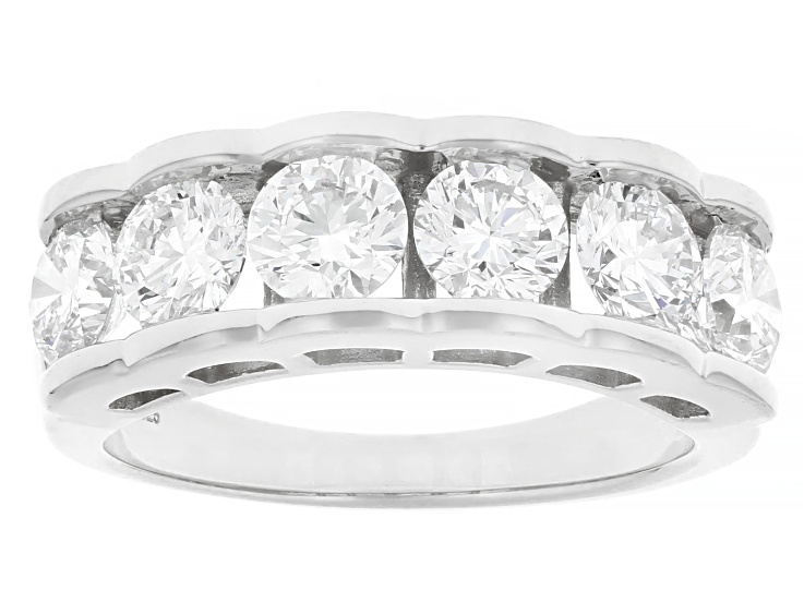 White Lab-Grown Diamond H SI Rhodium Over Sterling Silver Ring 2.25ctw