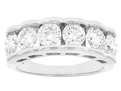 White Lab-Grown Diamond H SI Rhodium Over Sterling Silver Ring 2.25ctw