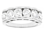 White Lab-Grown Diamond H SI Rhodium Over Sterling Silver Ring 2.25ctw