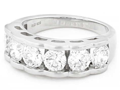 White Lab-Grown Diamond H SI Rhodium Over Sterling Silver Ring 2.25ctw