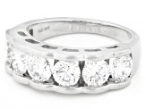 White Lab-Grown Diamond H SI Rhodium Over Sterling Silver Ring 2.25ctw