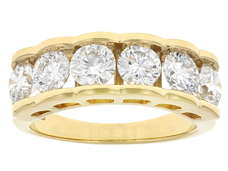White Lab-Grown Diamond H SI 14K Yellow Gold Over Sterling Silver Ring 2.25ctw