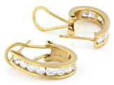 White Lab-Grown Diamond H SI 14K Yellow Gold Over Sterling Silver J-Hoop Earrings 1.75ctw