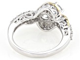 White Lab-Grown Diamond H SI Rhodium and 14K Yellow Gold Over Sterling Silver 2-Stone Ring 1.25ctw
