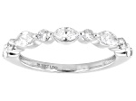 Marquise and Round White Lab-Grown Diamond H SI1 10K White Gold Band Ring 0.70ctw