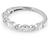 Marquise and Round White Lab-Grown Diamond H SI1 10K White Gold Band Ring 0.70ctw