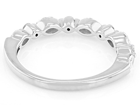 Marquise and Round White Lab-Grown Diamond H SI1 10K White Gold Band Ring 0.70ctw