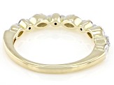 Marquise and Round White Lab-Grown Diamond H SI1 10K Yellow Gold Band Ring 0.70ctw