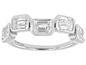 Emerald Cut  White Lab-Grown Diamond H SI1 10K White Gold Band Ring 2.50ctw