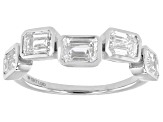 Emerald Cut  White Lab-Grown Diamond H SI1 10K White Gold Band Ring 2.50ctw