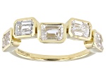 Emerald Cut  White Lab-Grown Diamond H SI1 10K Yellow Gold Band Ring 2.50ctw