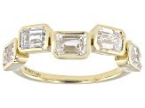 Emerald Cut  White Lab-Grown Diamond H SI1 10K Yellow Gold Band Ring 2.50ctw