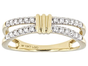 White Lab-Grown Diamond H SI1 10K Yellow Gold Band Ring 0.25ctw