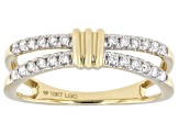 White Lab-Grown Diamond H SI1 10K Yellow Gold Band Ring 0.25ctw
