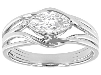 Picture of Marquise White Lab-Grown Diamond H SI1 10K White Gold Solitaire Ring 0.75ct